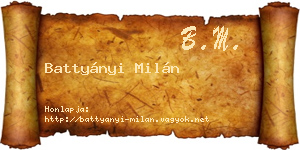Battyányi Milán névjegykártya